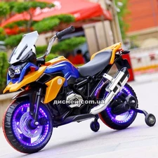 Детский мотоцикл M 3897 L-7, кожаное сиденье, оранжевый